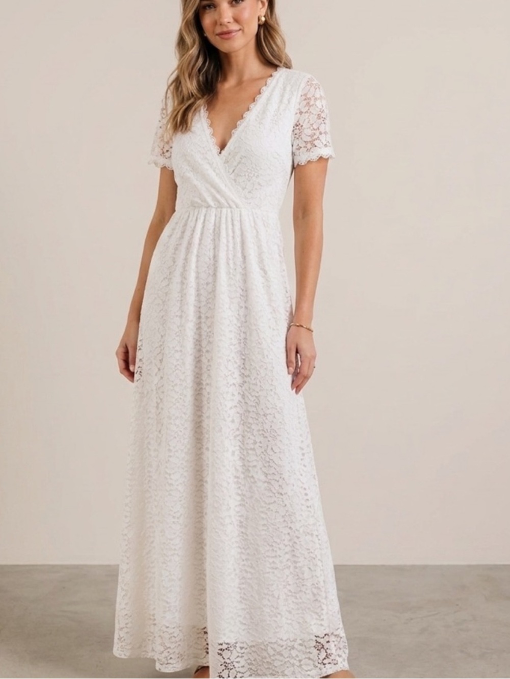 Baltic Born White Venice Lace Maxi Dress Size Small Beach Wedding Engagement